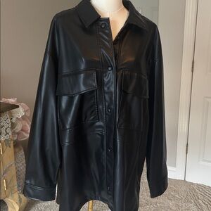 Zara Black Faux Leather Jacket